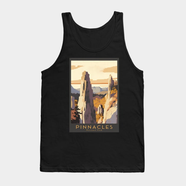 Pinnacles National Park Travel Poster Tank Top by GreenMary Design